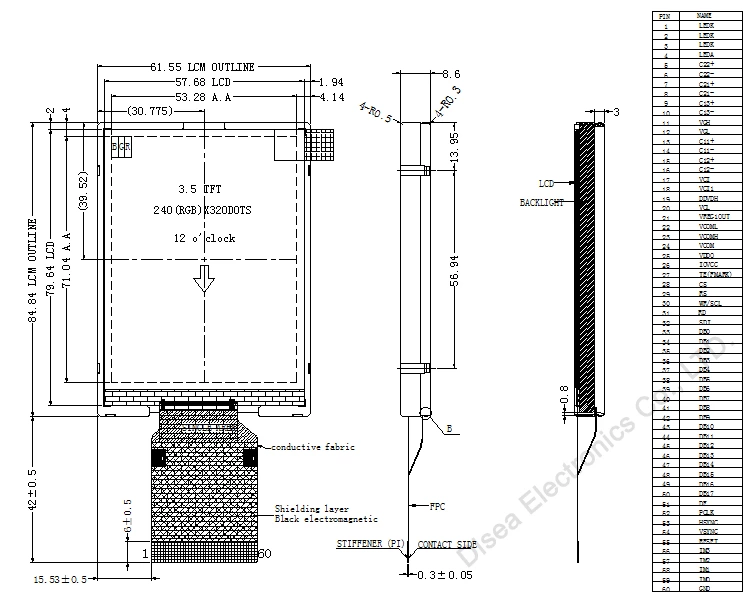 ZW-T035GQI-02 outline drawing