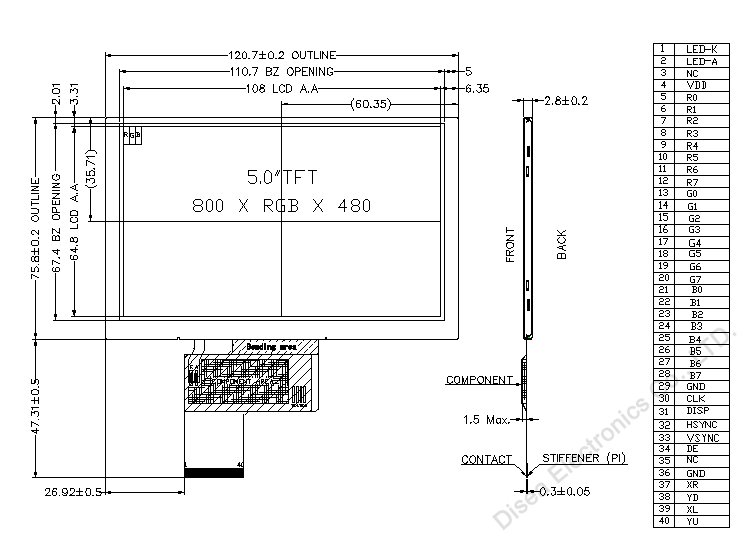ZW-T050QWH-03 outline drawing