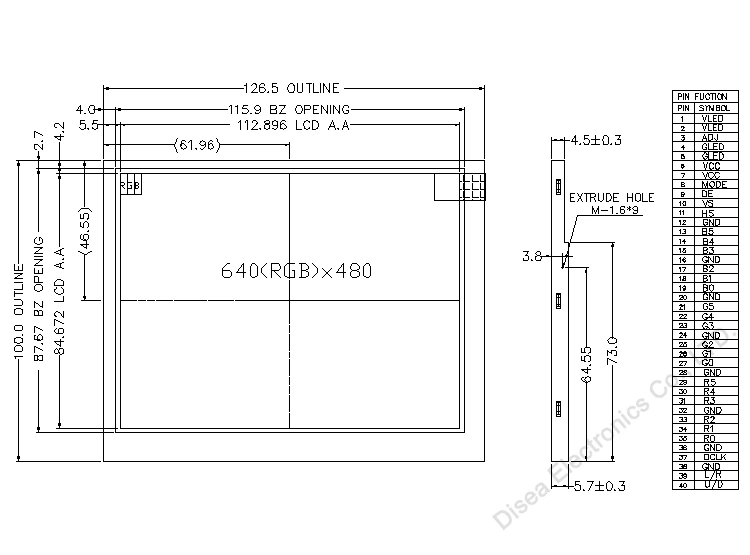 ZW-T056TN53-01 outline drawing