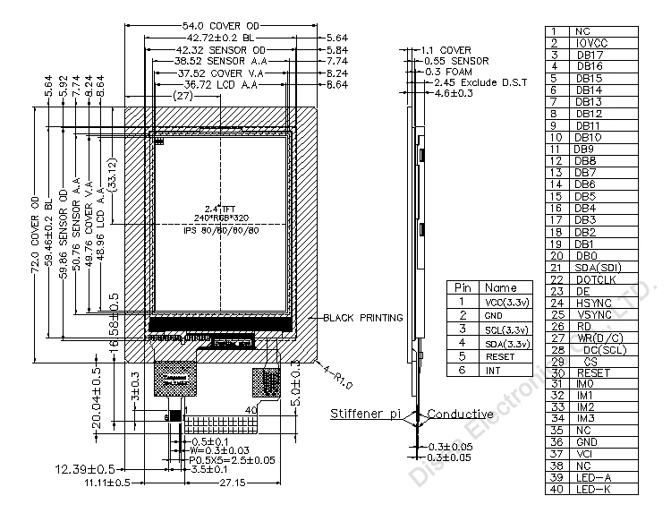 ZW-T024HQI-13CP outline drawing