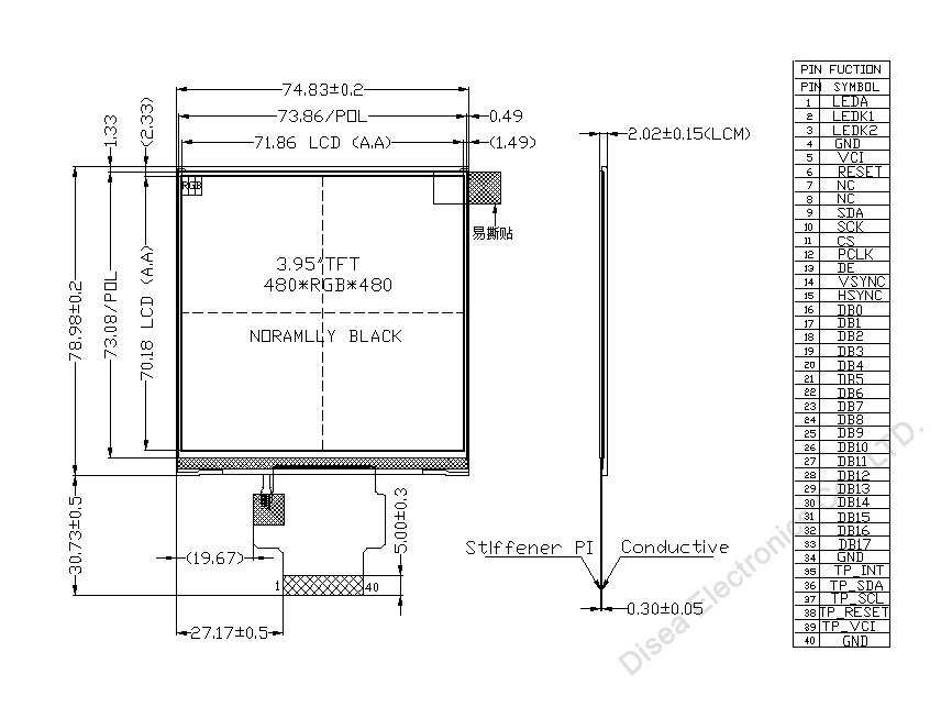 ZW-T040HCSA-03 outline drawing