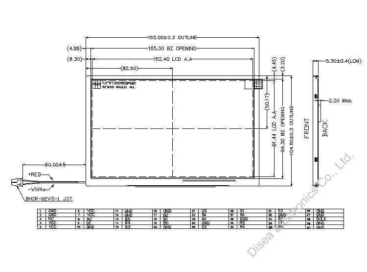 ZW-T070JWHA-11 outline drawing