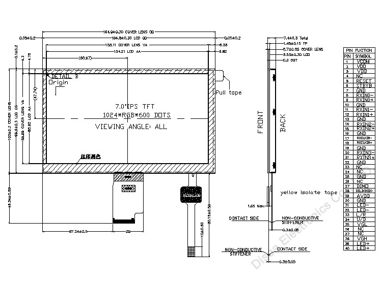 ZW-T070BAHA-38CP  outline drawing