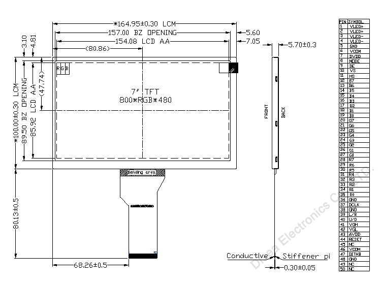 ZW-T070QWH-26 outline drawing
