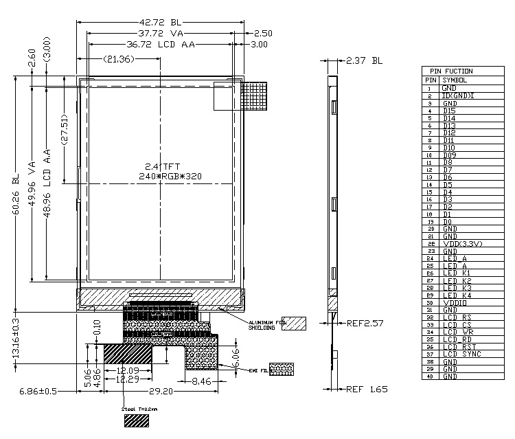 ZW-T024YQSTR-01 outline drawing