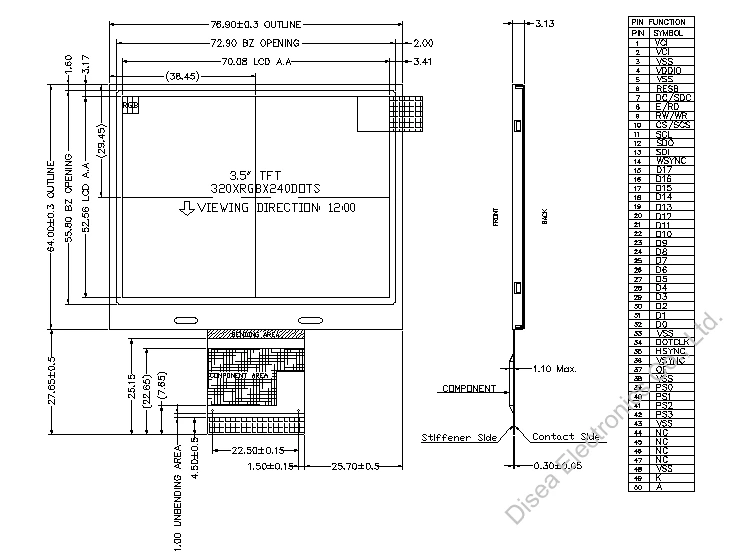  ZW-T035LLS-03 outline drawing