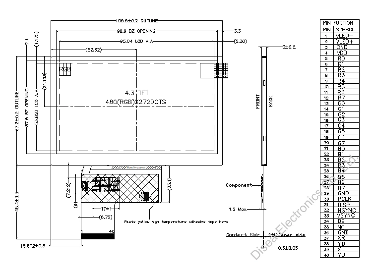 ZW-T043QPH-25 outline drawing