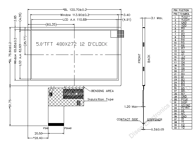 ZW-T050BPH-01 outline drawing