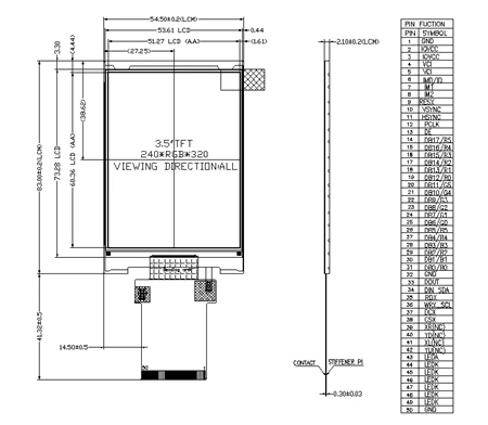 3.5 inch IPS Display with ST7789V Driver Chip - DISEA