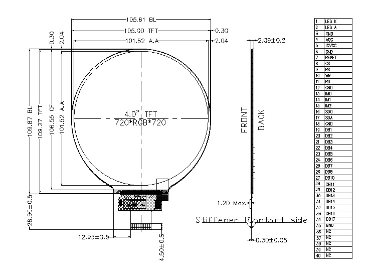 ZW-T040BCSA-02 outline drawing