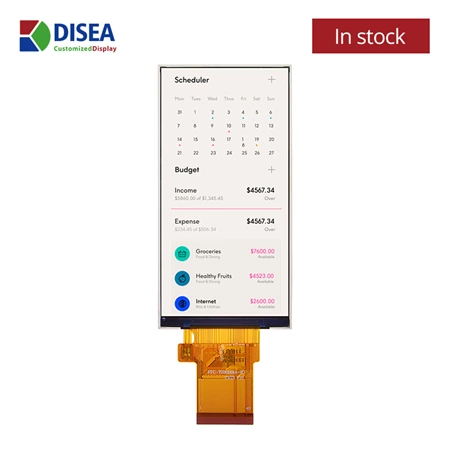 3.6 inch 240x480 Bar Type IPS Sunlight Readable tft lcd display DS
